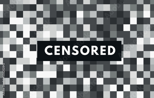 Censor blur effect texture isolated. Blurry pixel color censorship element, naked pixel blur. Vector nude skin censor pattern