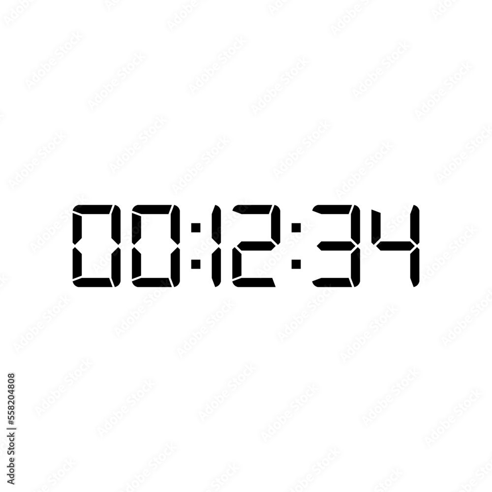 Digital clock icon vector design illustration. Digital clock icon vector design illustration.