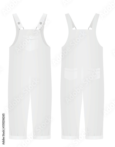 White suspenders pants. vector illustration