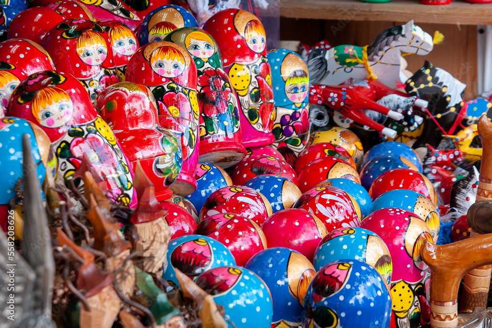 Colorful matryoshka dolls