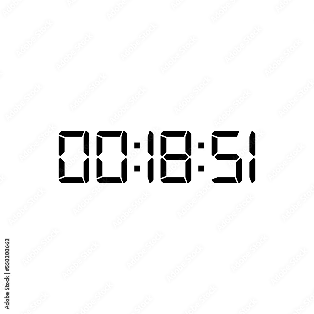 Digital clock icon vector design illustration. Digital clock icon vector design illustration.