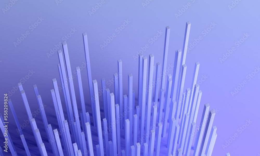 Abstract 3d render, geometric background design with lines