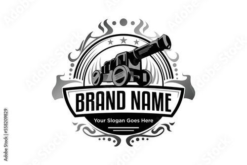 Silhouette Cannon Vector Logo