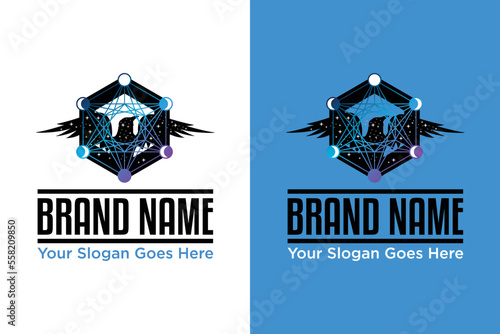 Moon phases astrology illustration logo