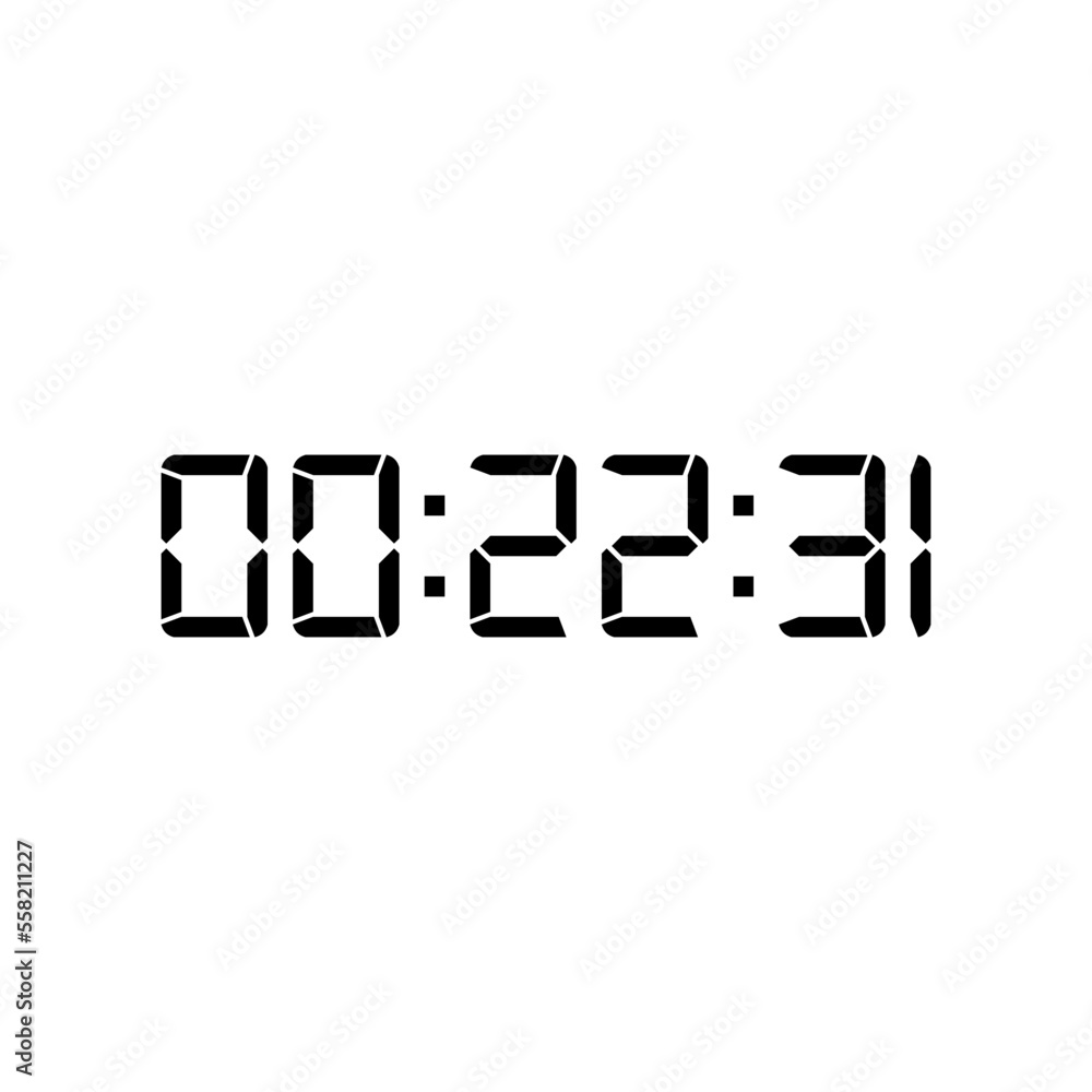 Digital clock icon vector design illustration. Digital clock icon vector design illustration.