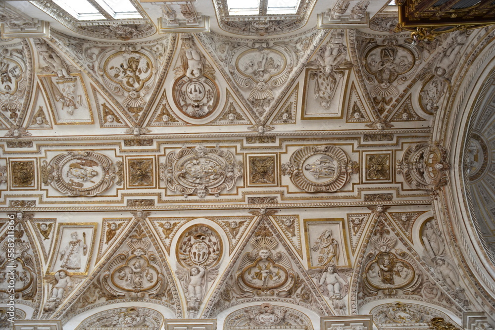 Detail inside the mosque of Cordoba, 2020