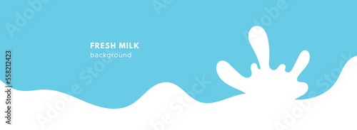 Abstract fresh milk or yogurt background. Modern pattern splashes. Flat vector illustration