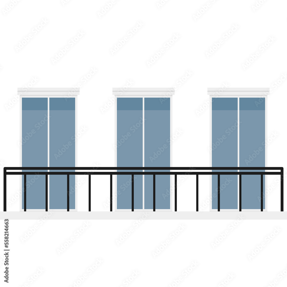 Fototapeta premium Balcony vector. free space for text. wallpaper. Door vector.