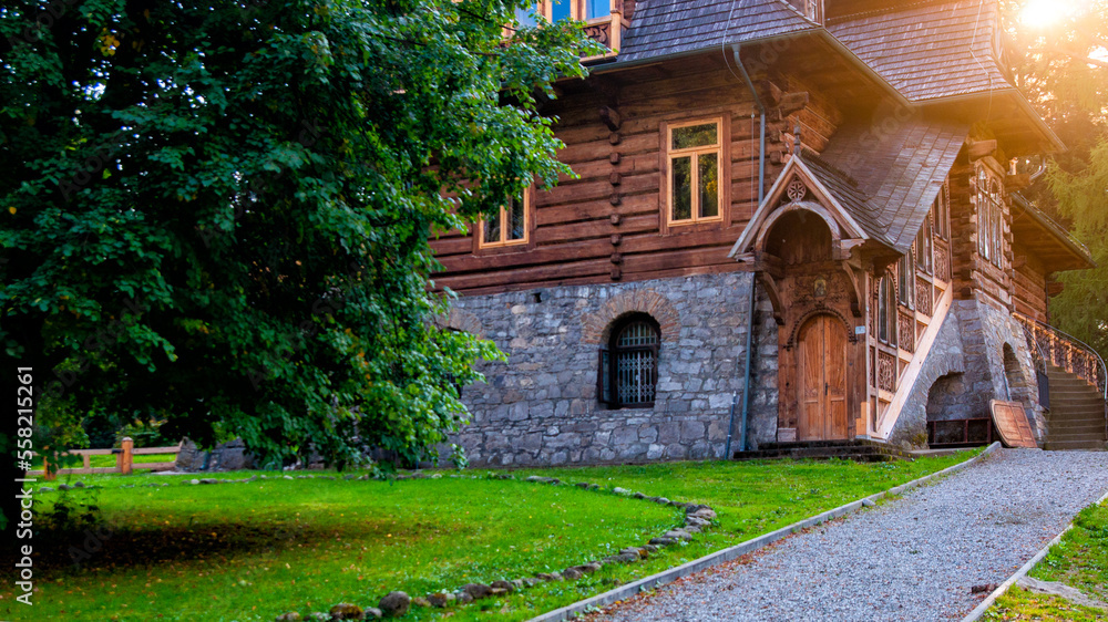 Highlander's huts and wooden architecture.