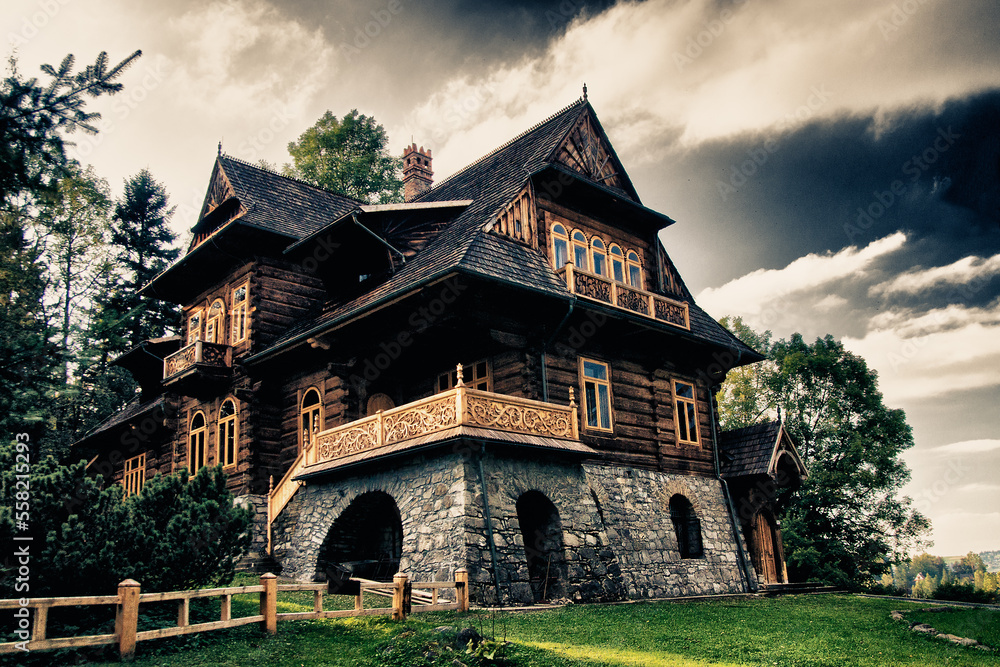 Highlander's huts and wooden architecture.