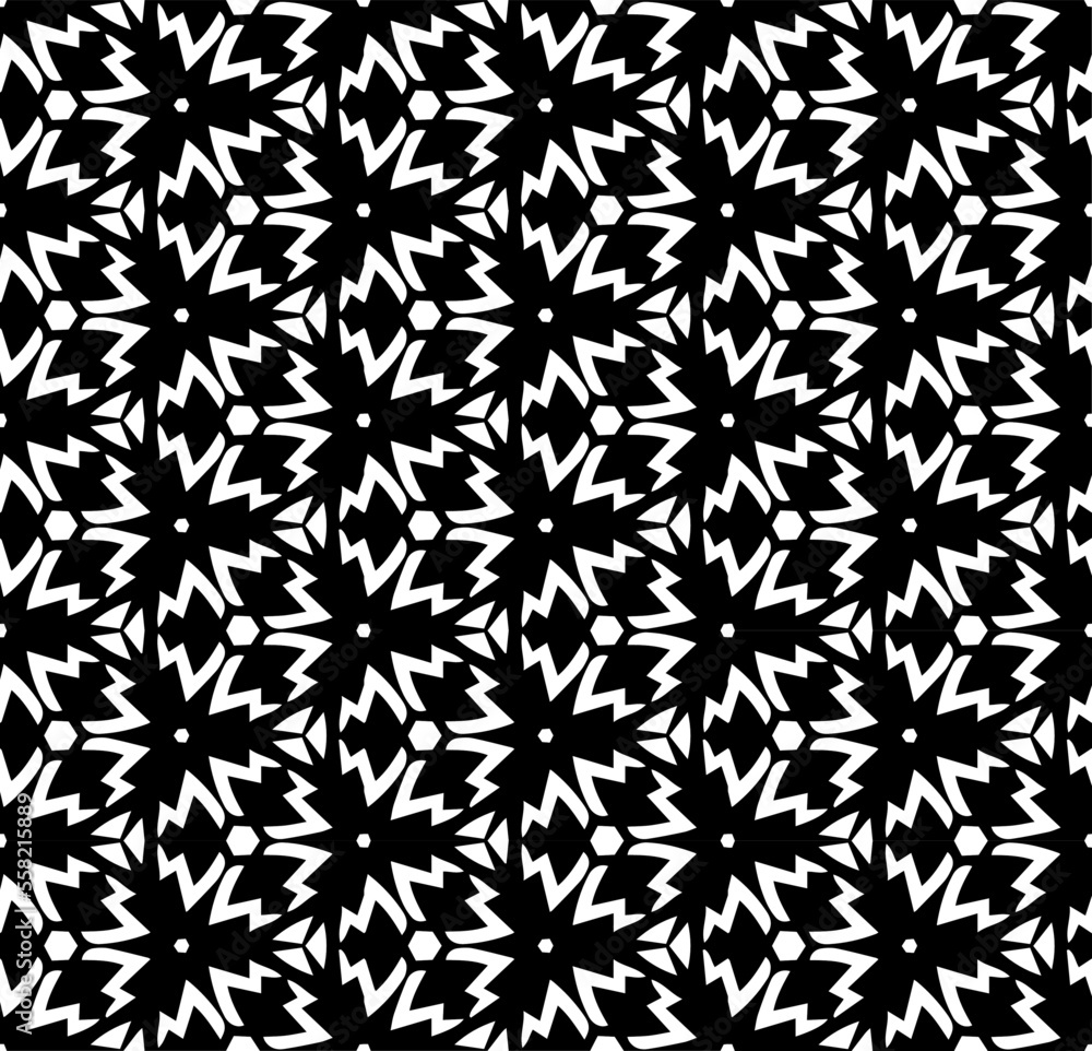 Black and white seamless abstract pattern. Background and backdrop. Grayscale ornamental design. Mosaic ornaments. Vector graphic illustration. EPS10. Black and white seamless abstract pattern. Background and backdrop. Grayscale ornamental design. Mosaic ornaments. Vector graphic illustration. EPS10.