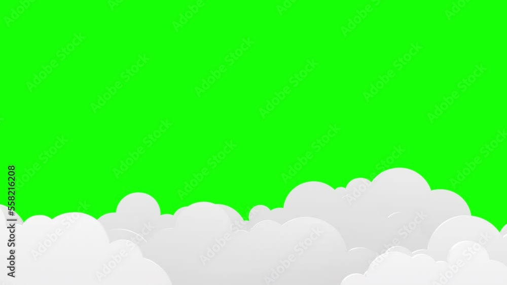 Cartoon clouds isolated on chroma key green screen for keying. Animation of sky with fluffy cute clouds in 4K for Weather review, News, Presentation or App design. Cartoon clouds isolated on chroma key green screen for keying. Animation of sky with fluffy cute clouds in 4K for Weather review, News, Presentation or App design.