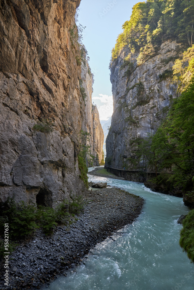 Aare river gorges in Switzerland.