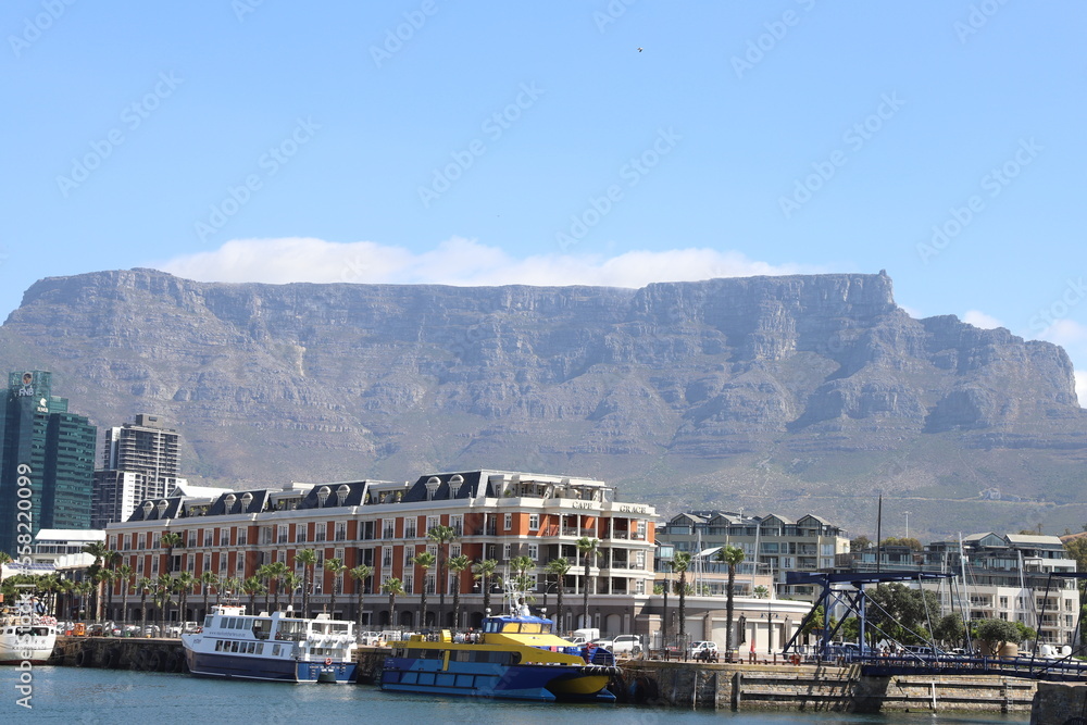 Table Mountain View from V&A Waterfront in Cape Town, South Africa
