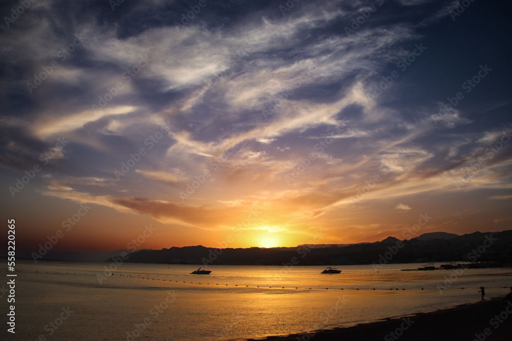 sunset over the sea sunset over the sea