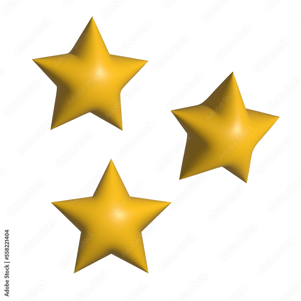 Set of 3D stars Set of 3D stars