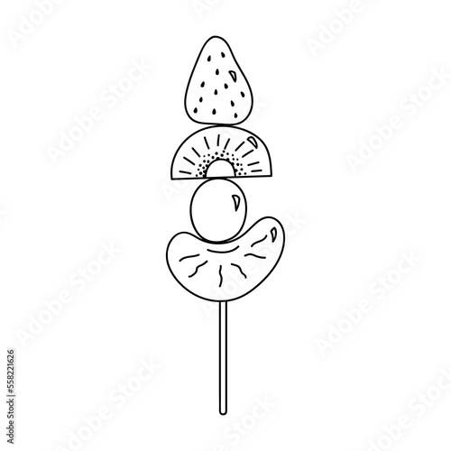 Doodle illustration of Korean multifruit tanhulu