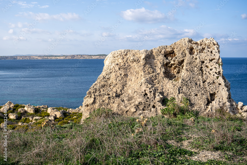 Beautiful Maltese countryside and coastline above Selmun Beach