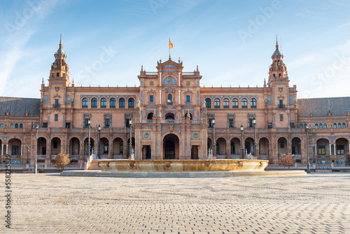 The Plaza de Espania is a Square located in the Park in Seville Built in 1928