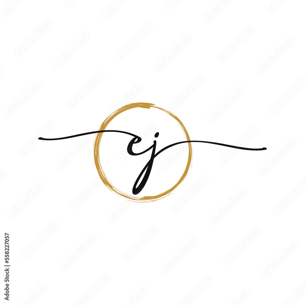 EJ Initial Script Letter Beauty Logo Template EJ Initial Script Letter Beauty Logo Template