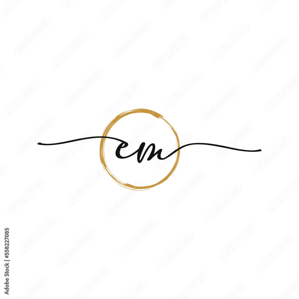 Obraz premium EM Initial Script Letter Beauty Logo Template