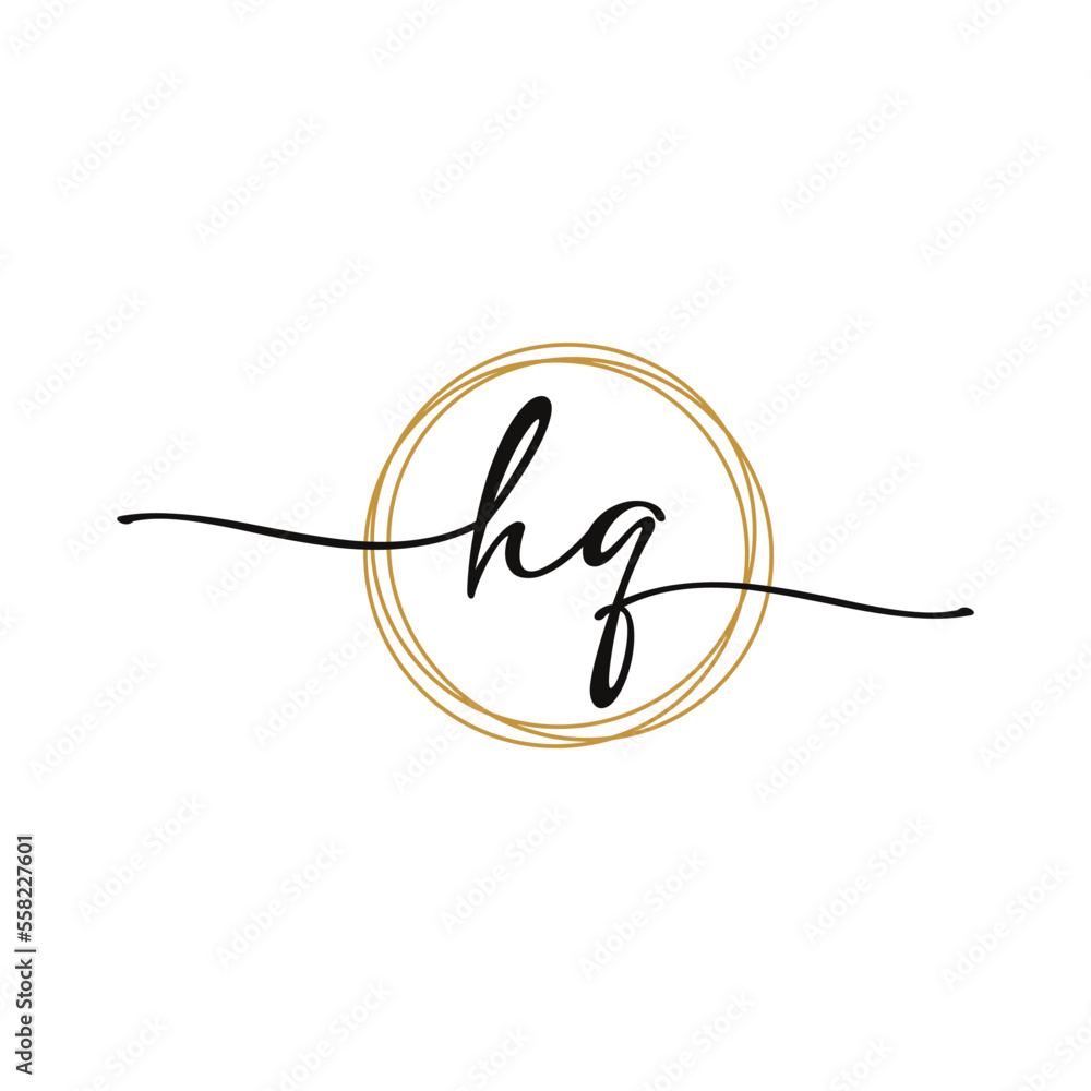 HQ Initial Script Letter Beauty Logo Template HQ Initial Script Letter Beauty Logo Template