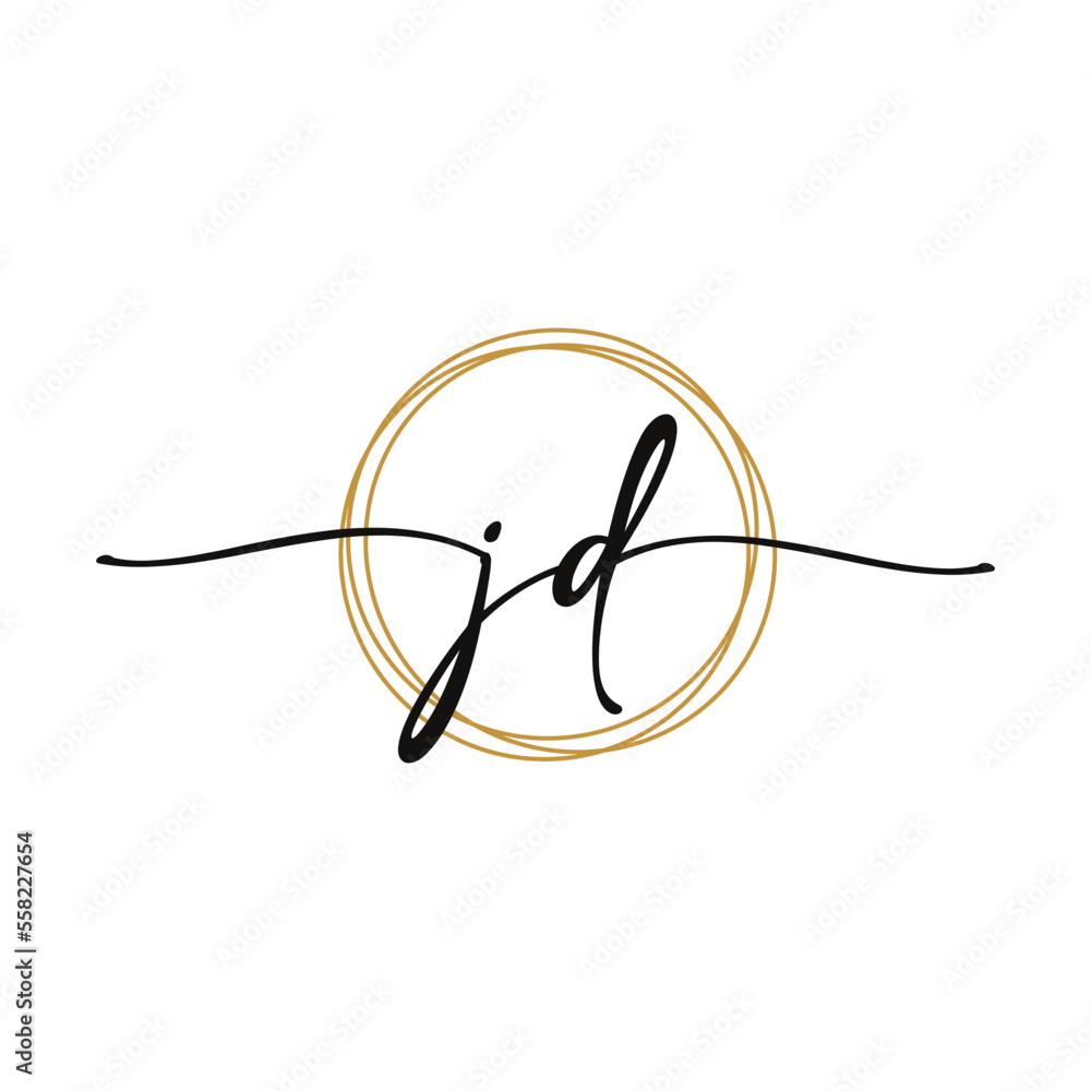 JD Initial Script Letter Beauty Logo Template JD Initial Script Letter Beauty Logo Template