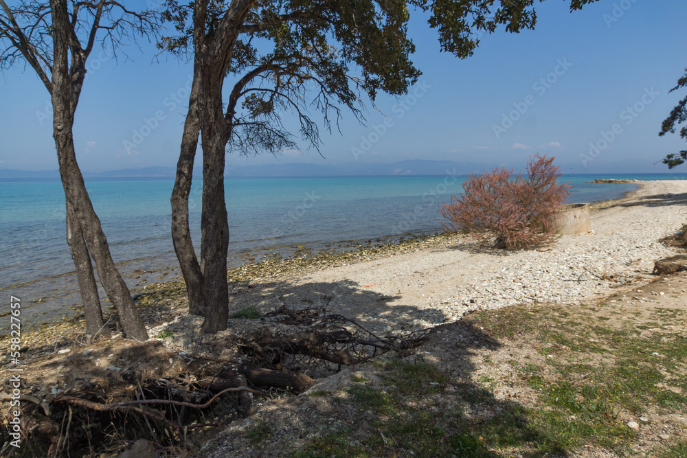 Landscape of coastline of Thassos island, Greece