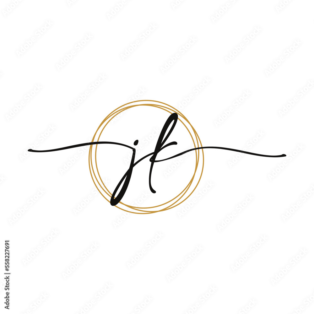 JK Initial Script Letter Beauty Logo Template JK Initial Script Letter Beauty Logo Template