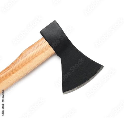 Sharp ax on white backgroun...