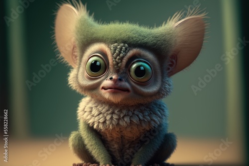 Bushbaby. Cute adorable animal inspired by some cartoon movies