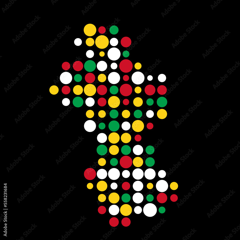 Guyana Silhouette Pixelated pattern map illustration Guyana Silhouette Pixelated pattern map illustration