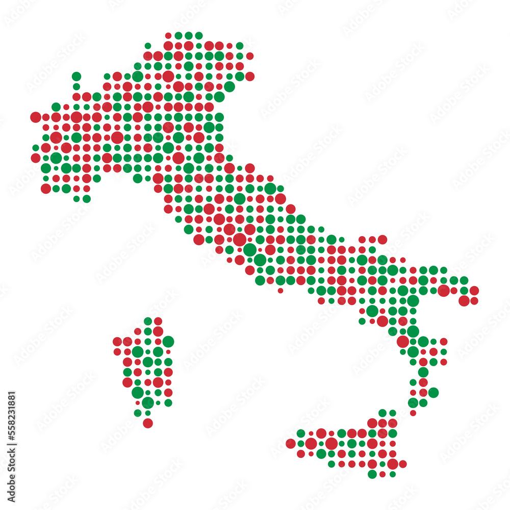 Italy Silhouette Pixelated pattern map illustration