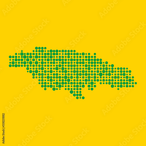 Jamaica Silhouette Pixelated pattern map illustration