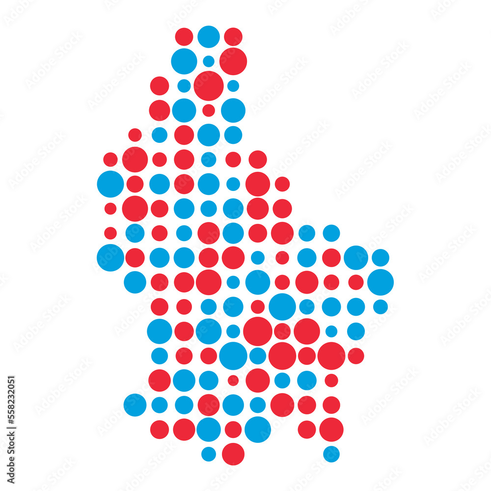 Luxembourg Silhouette Pixelated pattern map illustration