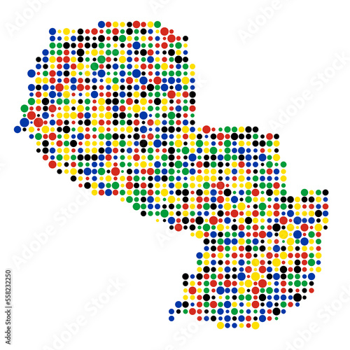 Paraguay Silhouette Pixelated pattern map illustration