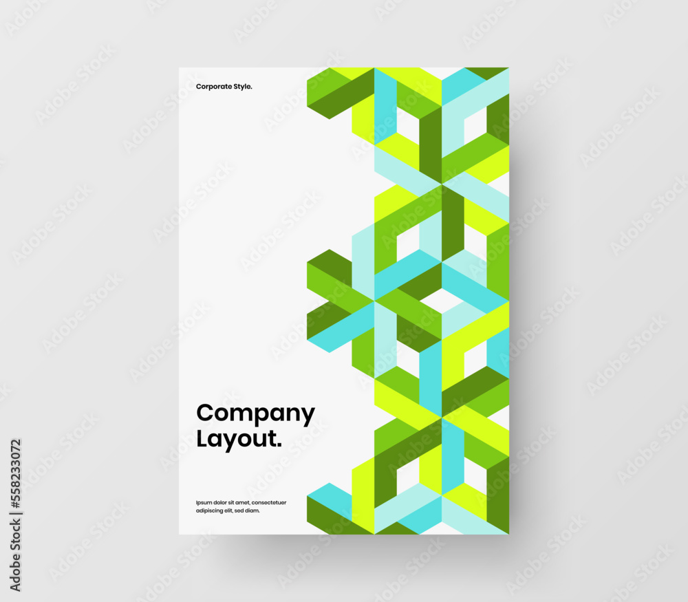 Premium mosaic shapes booklet layout. Minimalistic company cover A4 vector design illustration. Premium mosaic shapes booklet layout. Minimalistic company cover A4 vector design illustration.