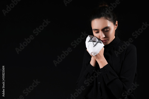 Young woman with armband pr...