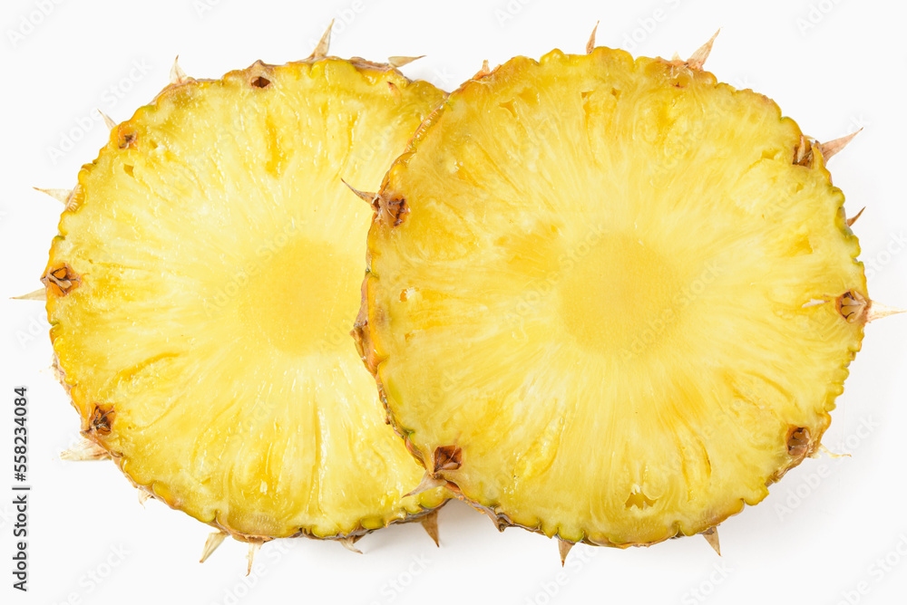 Pineapple slices isolated on white Pineapple slices isolated on white