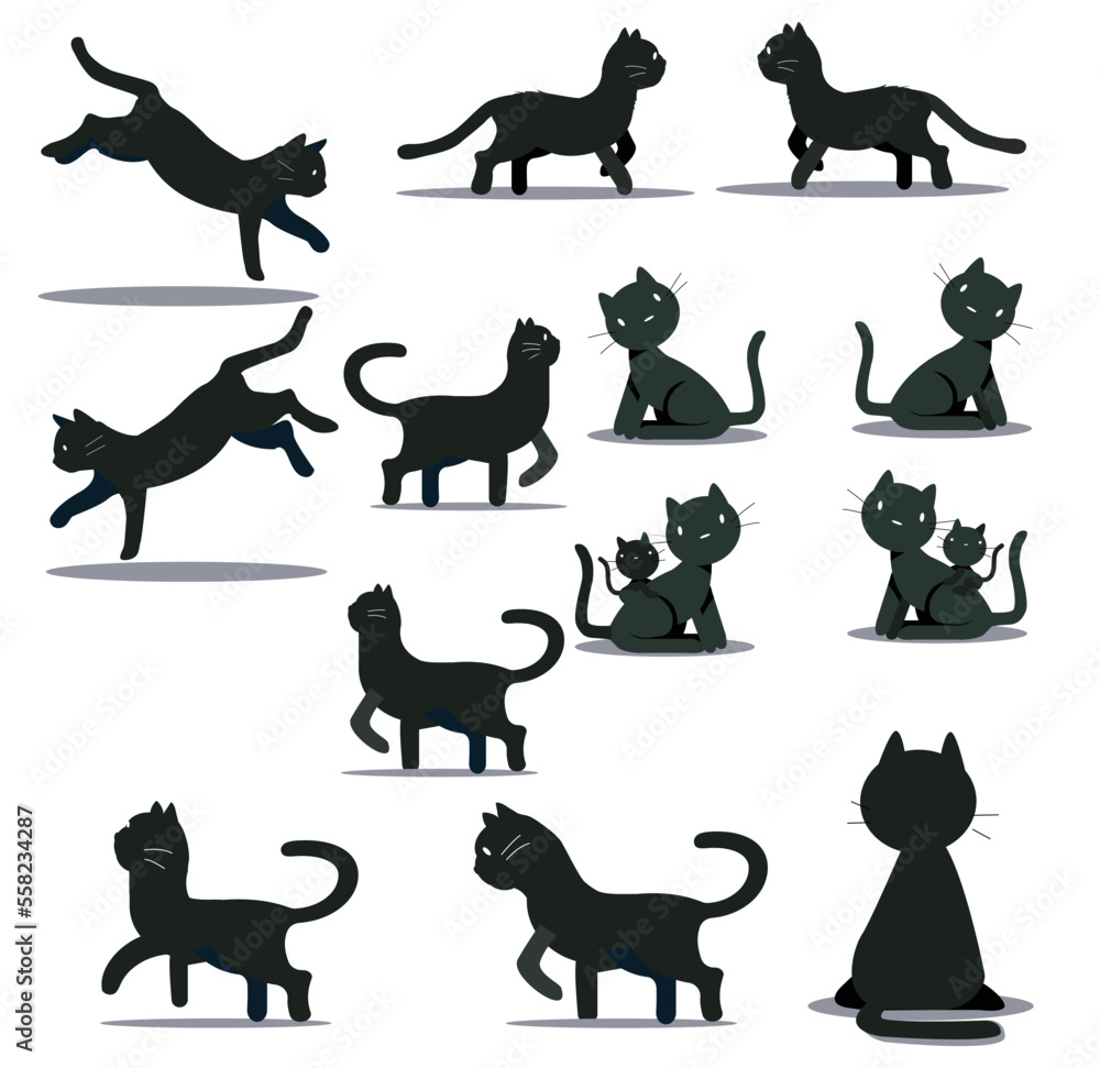 黒猫の色々な動きの可愛いポーズ集