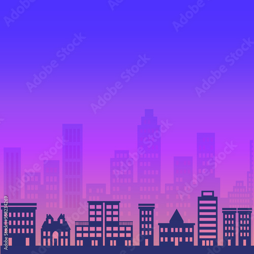 Silhoete city icon. Cityscape background vector ilustration. © Захар Филипчук