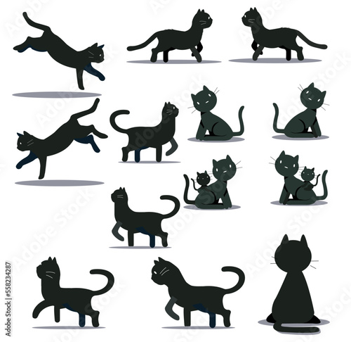 黒猫の色々な動きの可愛いポーズ集