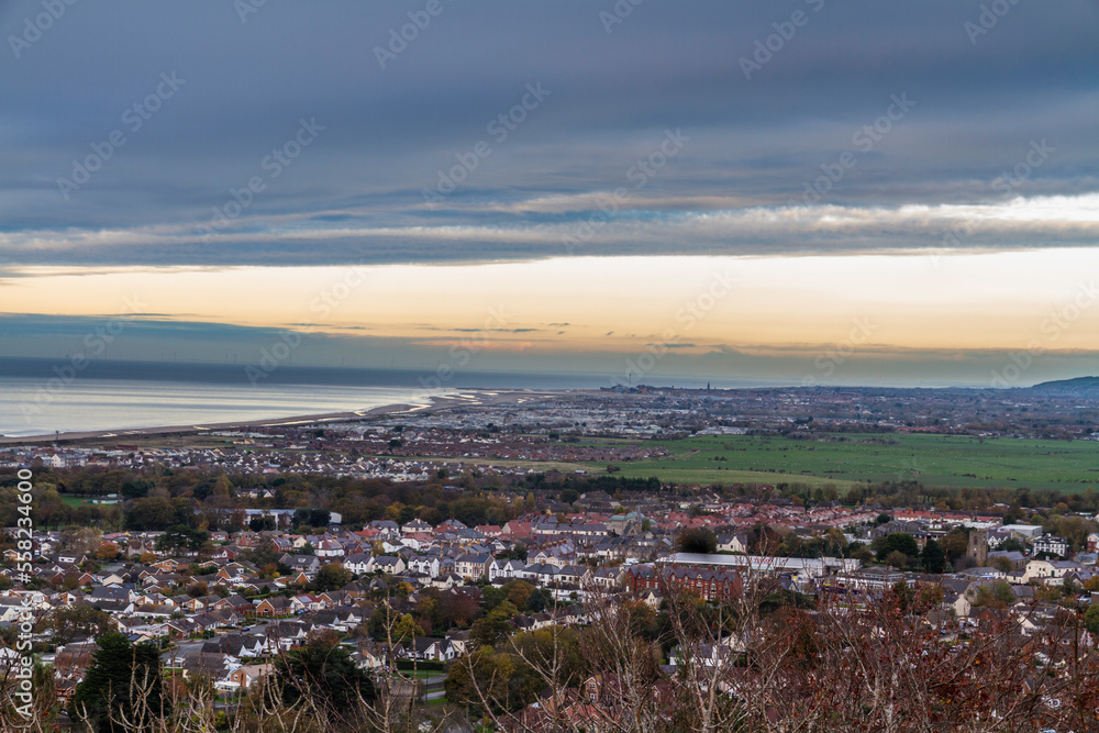 Evening View over Abergele and North Wales Coast.