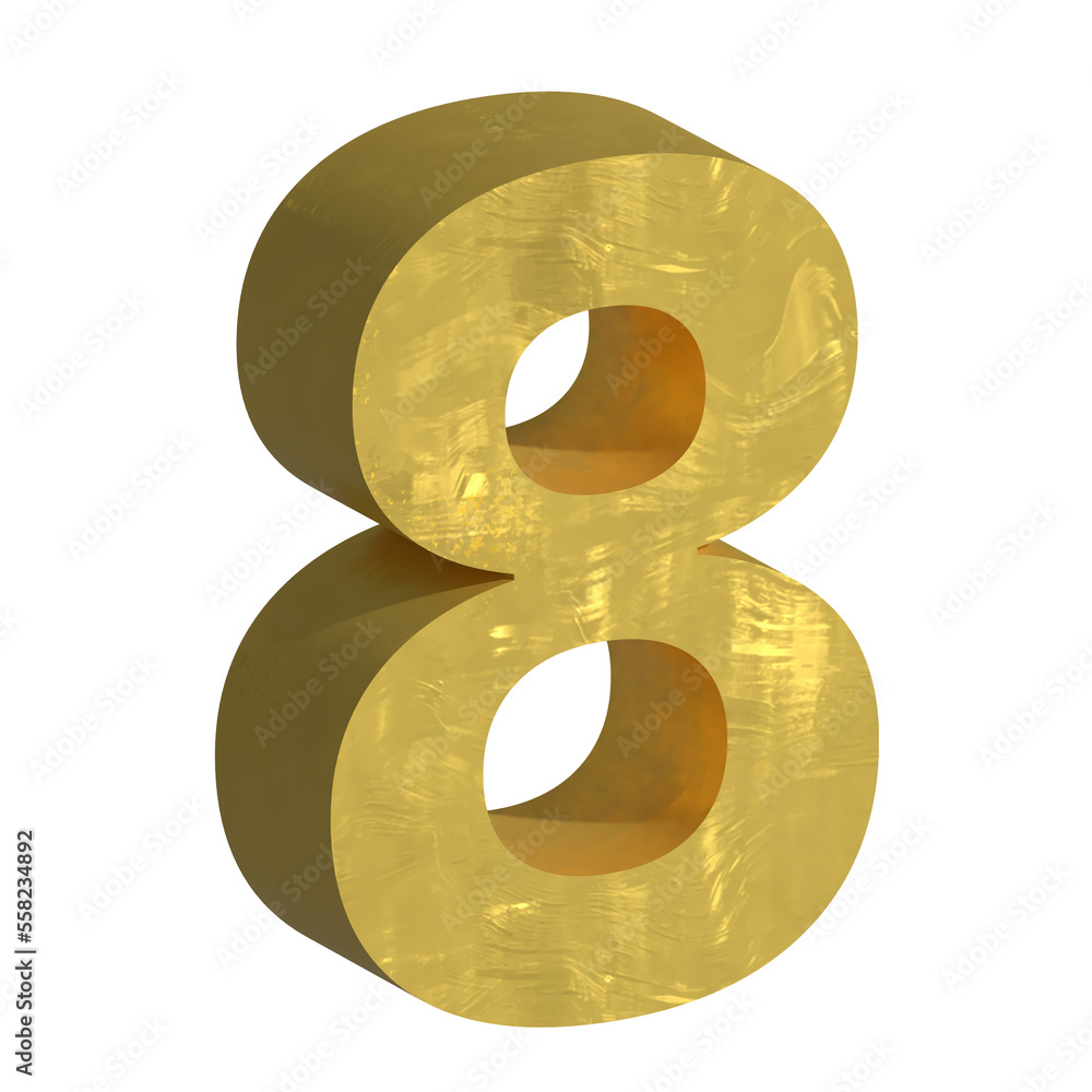 3d golden number 8 3d golden number 8