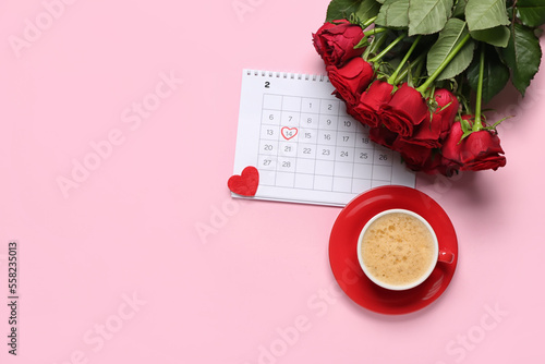 Calendar with marked date o...