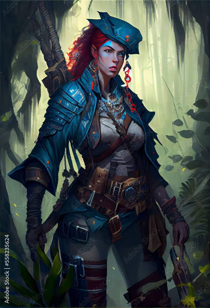 Genasi Ranger Woman - generative ai Genasi Ranger Woman - generative ai