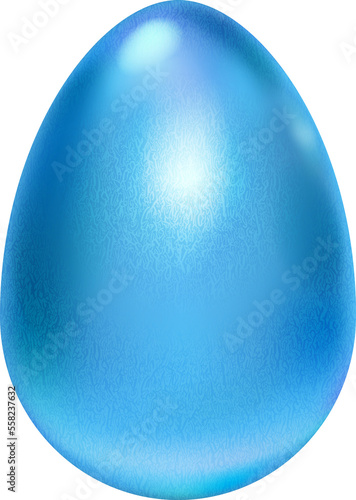 Realistic blue easter egg