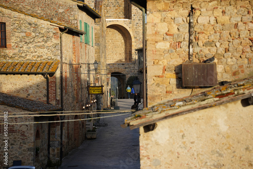 The traditional Tuscan medieval walled village of Monterrigioni photo