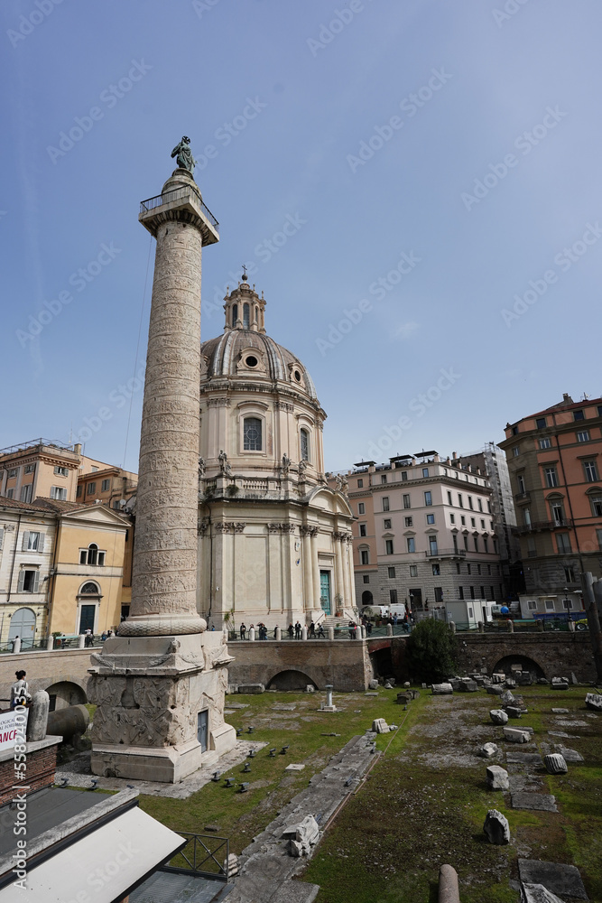 Trajan's Column in central Rome, Italy