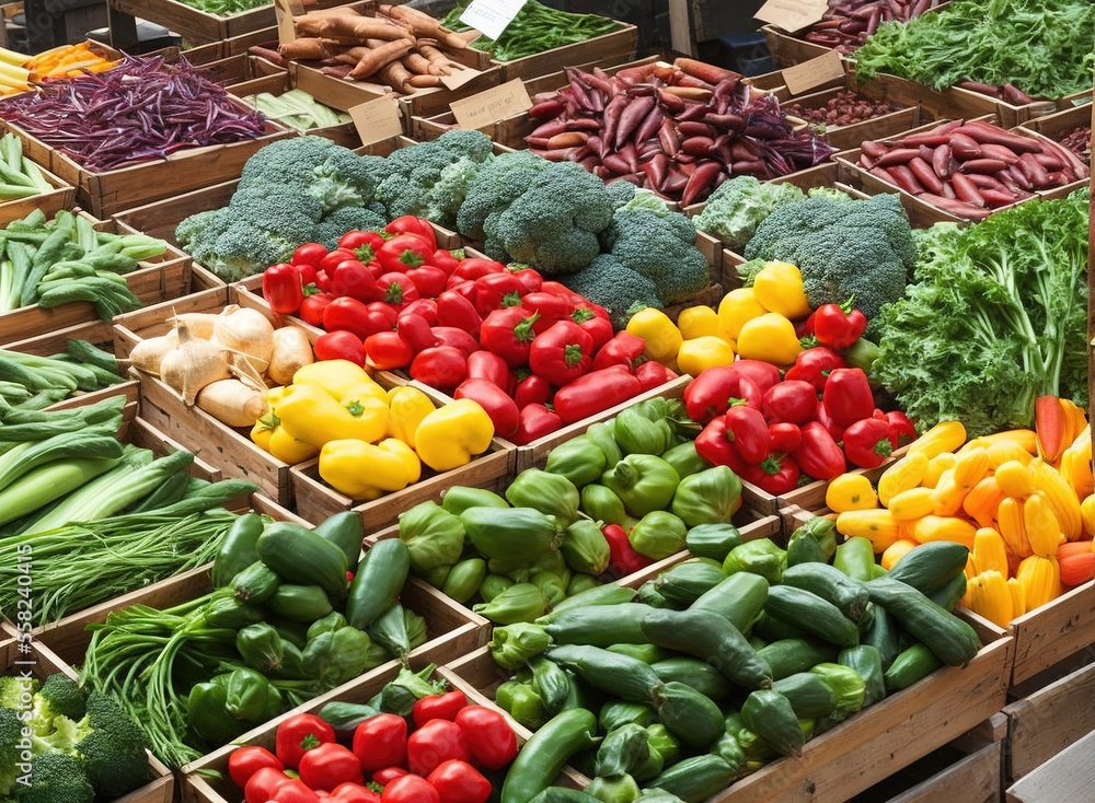 different vegetables in the market